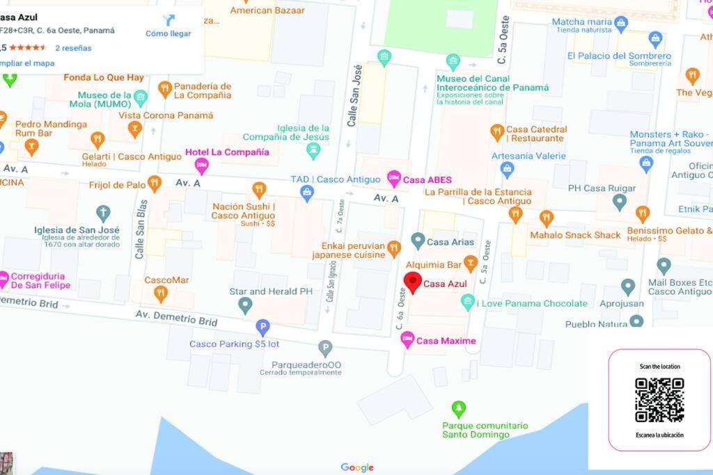 Casa Azul - Apartamento De 2 Pisos, 2Hab Con Rooftop En Casco Antiguo Panama-Stad Buitenkant foto